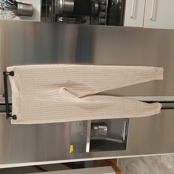 💕MAGASCHONI💕 100% Cashmere Cable Knit Joggers ~ Oatmeal Heather Small S NWT - Picture 2 of 11